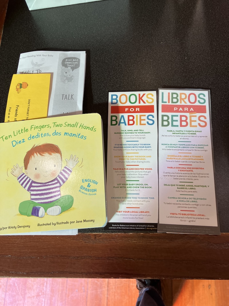 Picture of bilingual board book for a baby